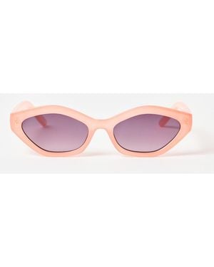 Oliver Bonas Peach Mini Angled Sunglasses - Pink