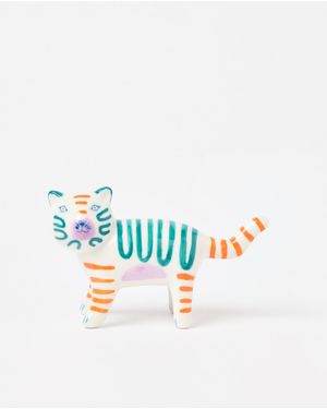 Oliver Bonas Tigris Tiger Ceramic Ring Holder - Blue