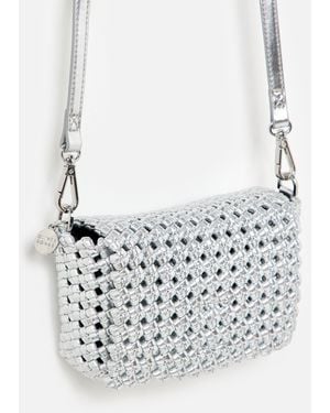 Oliver Bonas Metallic Braided Crossbody Bag - White