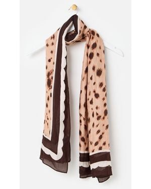 Oliver Bonas Deer Print Lightweight Scarf - White
