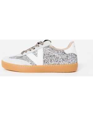 Victoria Berlin Ciclista Glitter & Animal Print Trainers, Size Uk 3 - White
