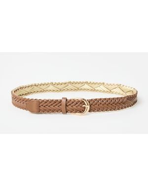 Oliver Bonas Chocolate Weave Jeans Belt - Natural