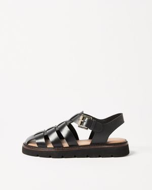 Oliver Bonas Fisherman Strappy Leather Sandals, Size Uk 3 - Blue