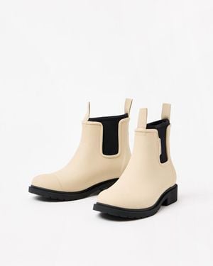 Oliver Bonas Merry People Sand & Black Bobbi Ankle Wellington Boot - Natural