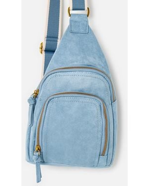 Oliver Bonas Reece Faux Suede Belt Bag - Blue