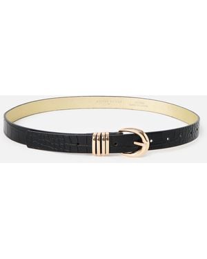 Oliver Bonas Faux Croc Jeans Belt, Size S - White