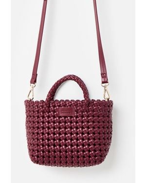 Oliver Bonas Kitty Burgundy Braided Crossbody Bag - Red