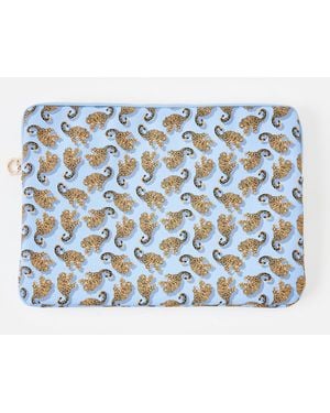Oliver Bonas Blue Snow Leopard Laptop Case