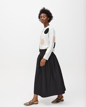 Oliver Bonas Floral Midi Skirt, Size 6 - White