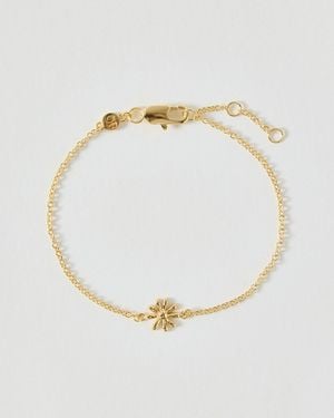 Oliver Bonas Delilah Daisy Flower Charm Chain Bracelet - White