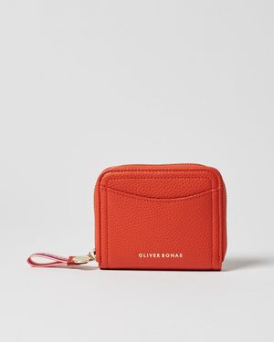 Oliver Bonas Lola Zip Around Coin Purse - Red
