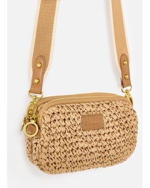 Oliver Bonas Naha Weave Crossbody Bag - Metallic