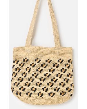 Oliver Bonas Leopard Print Tote Bag - Natural