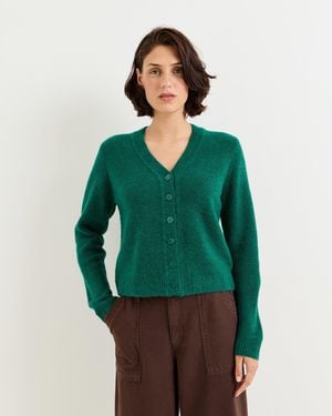 Oliver Bonas Forest V-neck Button Up Knitted Cardigan, Size 8 - Green