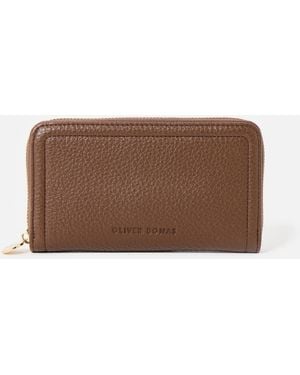 Oliver Bonas Maddie Chocolate Zip Around Purse - Brown