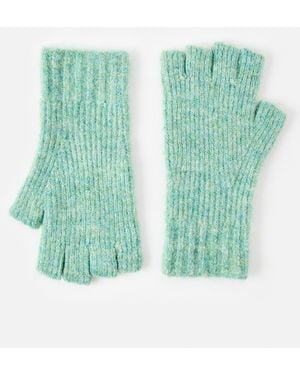 Oliver Bonas Marl Knitted Fingerless Gloves - Green
