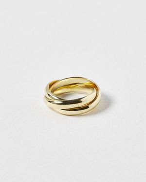 Oliver Bonas Bridget Interlinked Statement Ring, Size 50 - Metallic