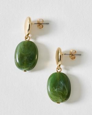 Oliver Bonas Mirae Resin Charm Drop Earrings - Green