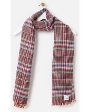 Oliver Bonas & Pink Checked Textured Knitted Scarf