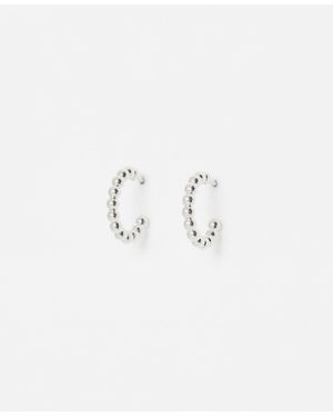 Oliver Bonas Ariella Bobble Sterling Hoop Earrings Small - Blue