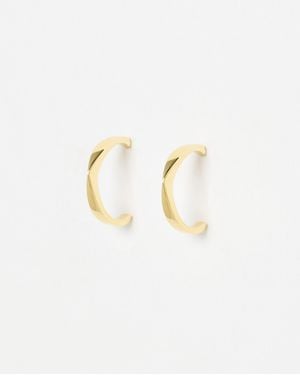 Oliver Bonas Marlowe Faceted Hoop Earrings - White