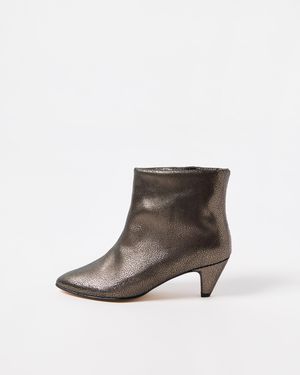 Anonymous Copenhagen Hilly 50 Leather Stiletto Ankle Boots, Size Uk 3 - Metallic