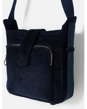 Oliver Bonas Dotty Corduroy Fold Over Crossbody Bag - Blue
