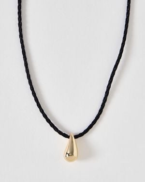 Oliver Bonas Soral Gold Tone Pendant & Cord Necklace - Metallic