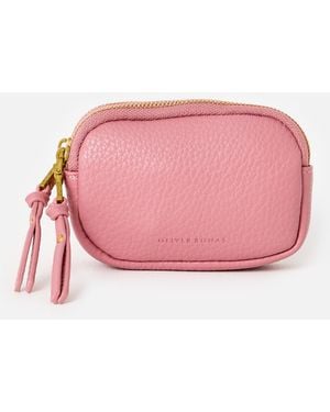 Oliver Bonas Nina Dusky Pink Double Zip Keyring Pouch