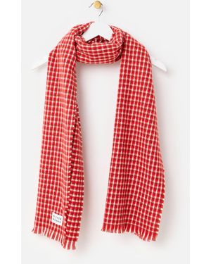 Oliver Bonas & Cream Checked Textured Midweight Scarf