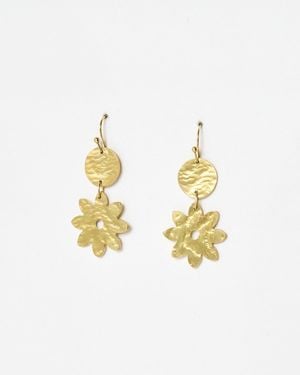 Just Trade X Oliver Bonas Naty Hammered Disc & Flower Earrings - Metallic