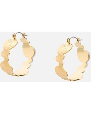 Oliver Bonas Riyana Tone Spiral Large Hoop Earrings - Metallic