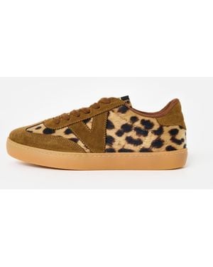 Victoria Berlin Animal Print Cuero Trainers, Size 3 - Brown