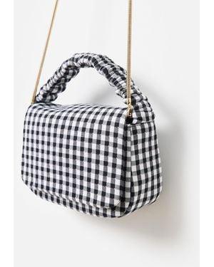 Oliver Bonas Viv Monochrome Gingham Clutch Bag - White