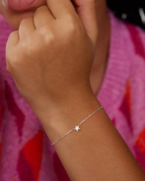 Oliver Bonas Haru Engraved Star Charm Bracelet - Red