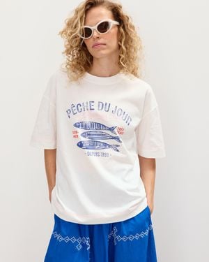 Oliver Bonas Peche Du Jour Graphic T-shirt, Size 6 - White