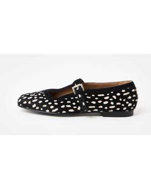 Oliver Bonas & White Spotty Animal Print Leather Mary Janes, Size Uk 3