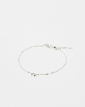 Oliver Bonas Haru Engraved Star Charm Bracelet - White