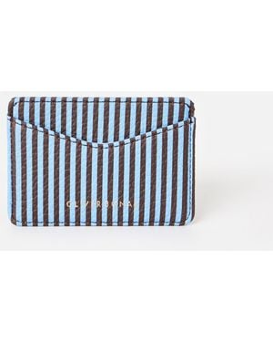 Oliver Bonas Ava Brown & Blue Striped Card Holder