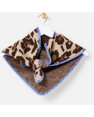 Oliver Bonas Leopard Print Knitted Triangle Scarf - Brown