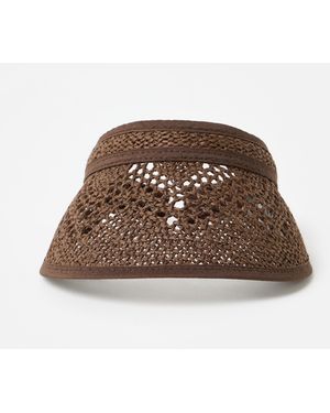 Oliver Bonas Chocolate Open Weave Sun Visor Hat - Brown