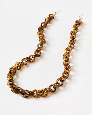 Oliver Bonas Zenaya Faux Tortoiseshell Resin Glasses Chain - Metallic