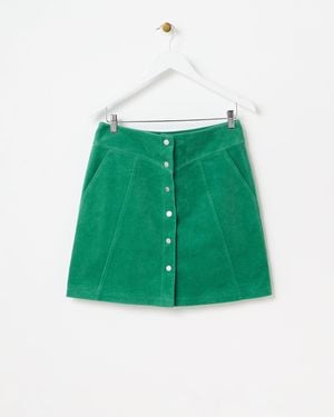 Oliver Bonas Corduroy Mini Skirt, Size 6 - Green