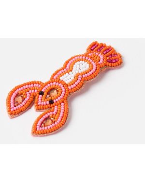 Oliver Bonas Lyle & Pink Beaded Lobster Hair Clip - Red