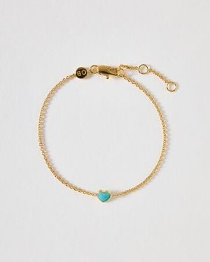 Oliver Bonas Auden Amazonite Inlay Heart Charm Chain Bracelet - White