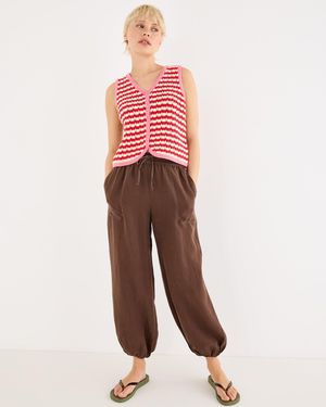Oliver Bonas Chocolate Cuffed Leg Trousers, Size 10 - Brown