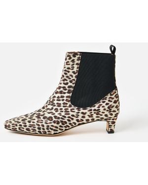Anonymous Copenhagen Gaby 40 Satin Leopard Print Ankle Boots, Size Uk 3 - Black