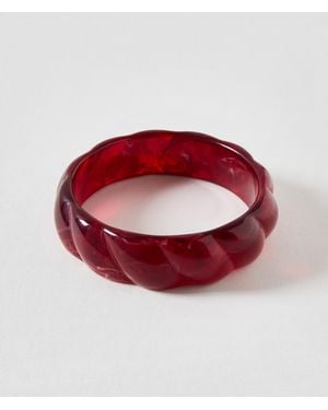Oliver Bonas Gwendoline Curved Resin Bangle - Red