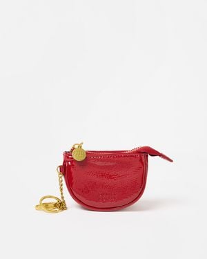 Oliver Bonas Katla Red Patent Curved Keyring Pouch