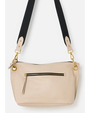 Oliver Bonas Elsie Ecru Slouch Crossbody Bag - White